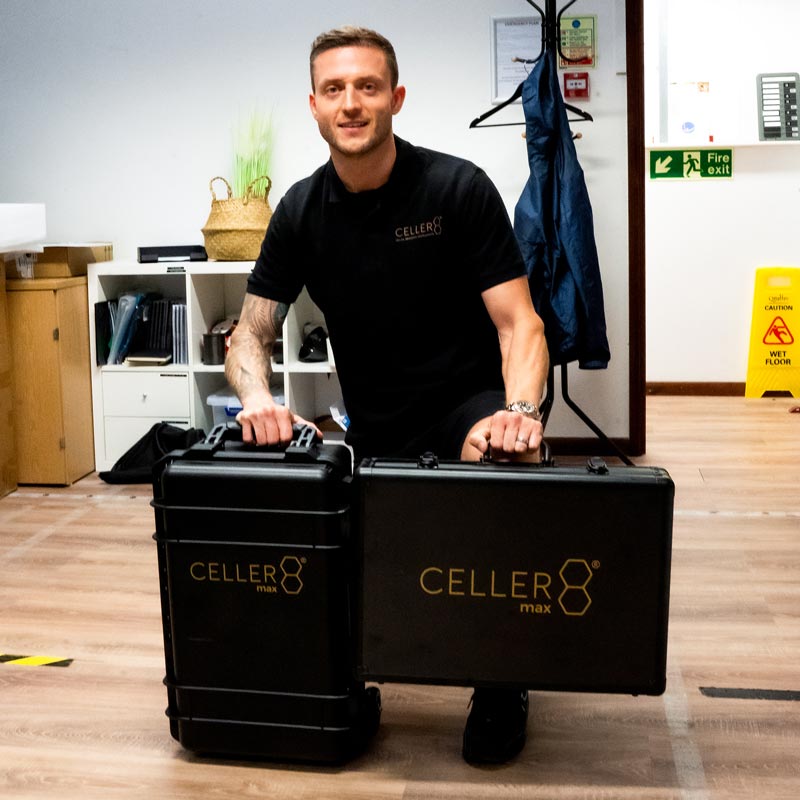 Andy with first CELLER8 Max product