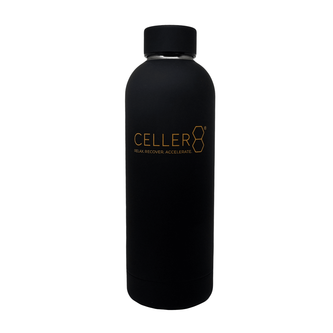Black CELLER8 water bottle