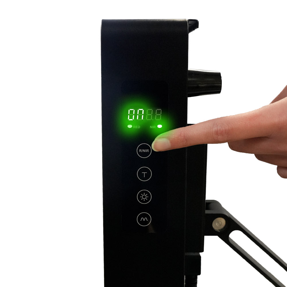 Using desktop red light control panel with finger