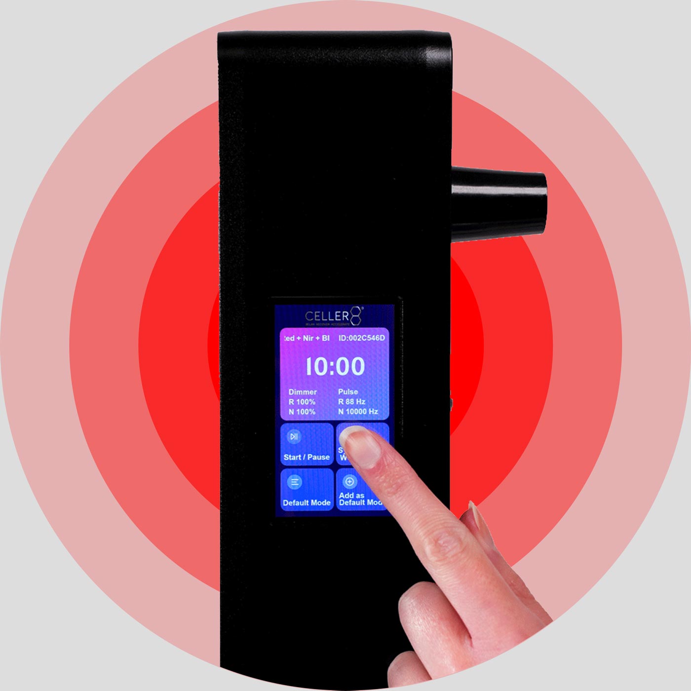 Using desktop red light control panel with finger